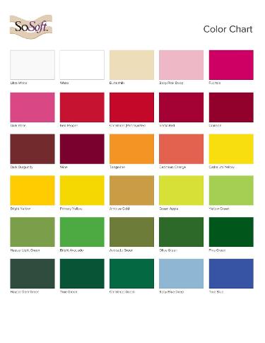 Sosoft colour chart number 1